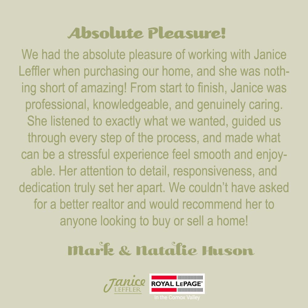 google review for Janice leffler realtor comox valley